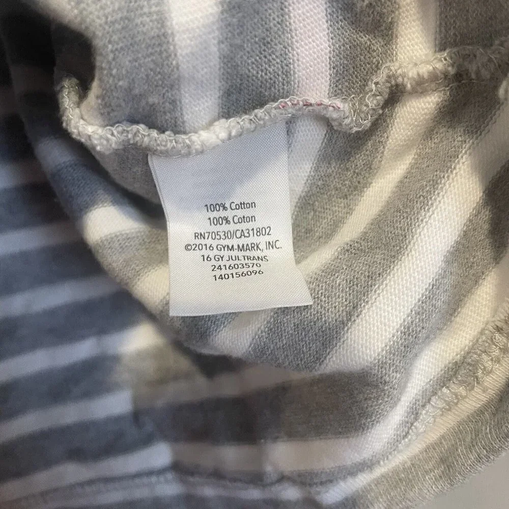 Gymboree Girls Long Sleeve Knit Dress size 3T gray flower floral striped